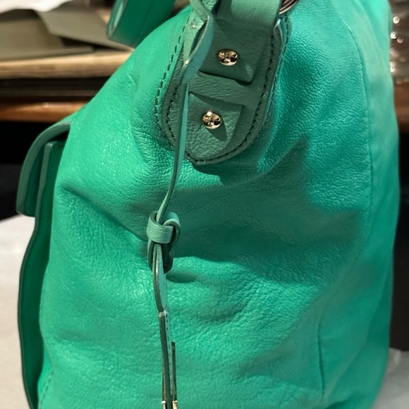 Cole Haan Zoe Aqua Green Leather Large Bucket Shoulder Bag Purse EUC!, MSRP $348 - Picture 2 of 8